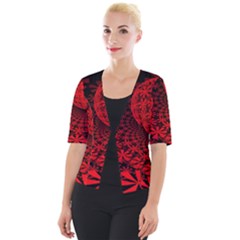 Fractals Fantasy Image Art Cropped Button Cardigan by Simbadda