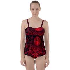 Fractals Fantasy Image Art Twist Front Tankini Set by Simbadda