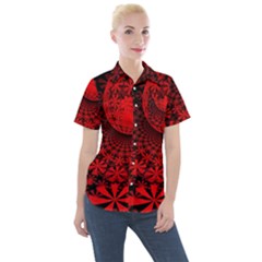 Fractals Fantasy Image Art Women s Short Sleeve Pocket Shirt