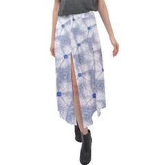 Fractal Art Artistic Pattern Velour Split Maxi Skirt