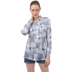 Fractal Art Artistic Pattern Long Sleeve Satin Shirt