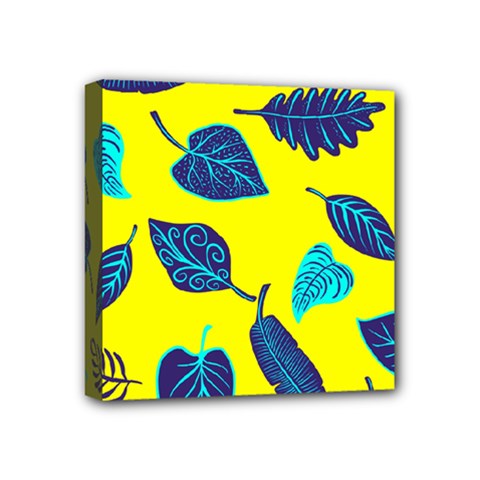 Leaves Pattern Picture Detail Mini Canvas 4  X 4  (stretched) by Simbadda