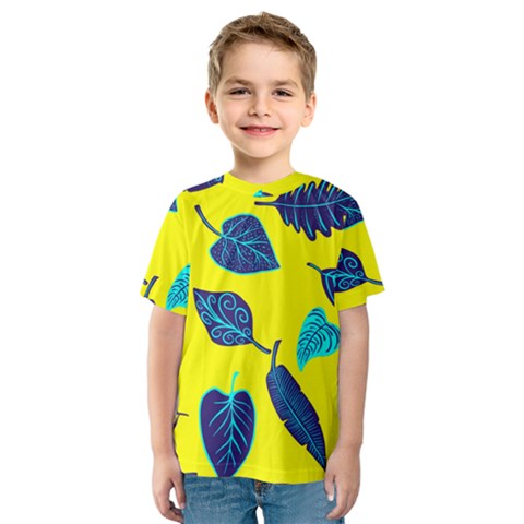 Leaves Pattern Picture Detail Kids  Sport Mesh Tee by Simbadda