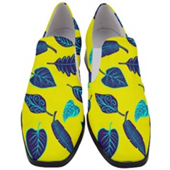 Leaves Pattern Picture Detail Women Slip On Heel Loafers by Simbadda