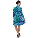 Leaves Tropical Palma Jungle Long Sleeve Chiffon Shirt Dress View2