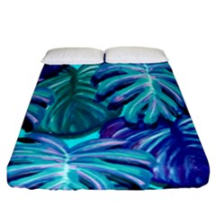 Leaves Tropical Palma Jungle Fitted Sheet (california King Size) by Simbadda