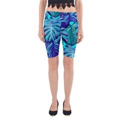 Leaves Tropical Palma Jungle Yoga Cropped Leggings by Simbadda