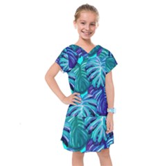 Leaves Tropical Palma Jungle Kids  Drop Waist Dress by Simbadda