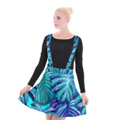 Leaves Tropical Palma Jungle Suspender Skater Skirt by Simbadda