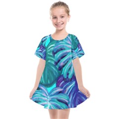 Leaves Tropical Palma Jungle Kids  Smock Dress by Simbadda