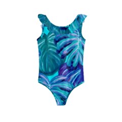 Leaves Tropical Palma Jungle Kids  Frill Swimsuit by Simbadda