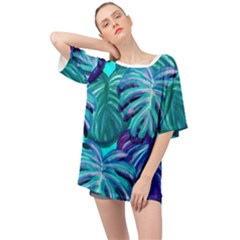 Leaves Tropical Palma Jungle Oversized Chiffon Top