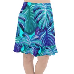 Leaves Tropical Palma Jungle Fishtail Chiffon Skirt