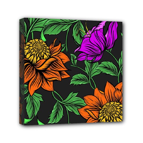 Floral Background Drawing Mini Canvas 6  X 6  (stretched) by Simbadda