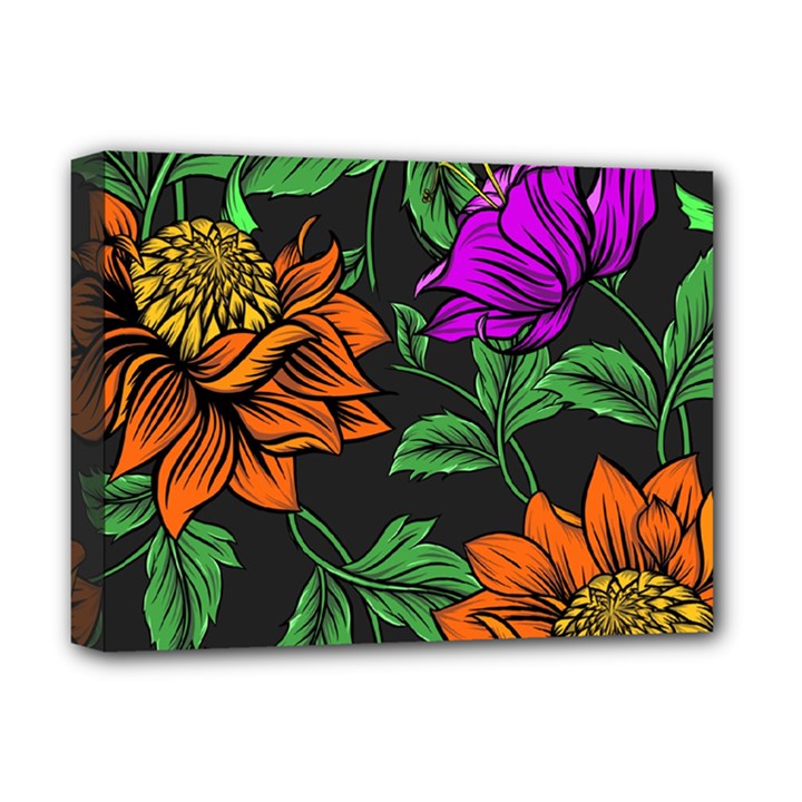 Floral Background Drawing Deluxe Canvas 16  x 12  (Stretched) 