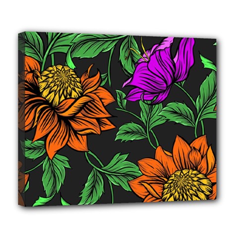 Floral Background Drawing Deluxe Canvas 24  X 20  (stretched) by Simbadda