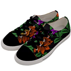 Floral Background Drawing Men s Low Top Canvas Sneakers by Simbadda