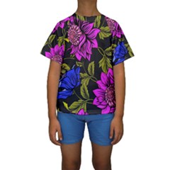 Botany Floral Flower Plant Petals Kids  Short Sleeve Swimwear by Simbadda