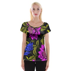 Botany Floral Flower Plant Petals Cap Sleeve Top by Simbadda