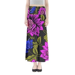 Botany Floral Flower Plant Petals Full Length Maxi Skirt by Simbadda