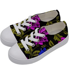 Botany Floral Flower Plant Petals Kids  Low Top Canvas Sneakers by Simbadda