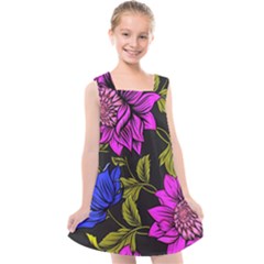 Botany Floral Flower Plant Petals Kids  Cross Back Dress by Simbadda