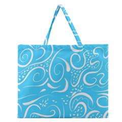 Scribble Reason Design Pattern Zipper Large Tote Bag by Simbadda