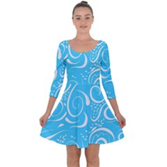 Scribble Reason Design Pattern Quarter Sleeve Skater Dress by Simbadda