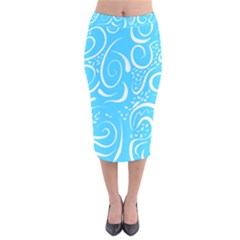 Scribble Reason Design Pattern Velvet Midi Pencil Skirt by Simbadda