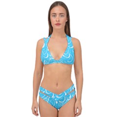 Scribble Reason Design Pattern Double Strap Halter Bikini Set by Simbadda