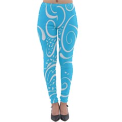 Scribble Reason Design Pattern Lightweight Velour Leggings by Simbadda