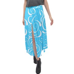 Scribble Reason Design Pattern Velour Split Maxi Skirt