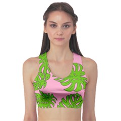 Leaves Tropical Plant Green Garden Sports Bra by Simbadda