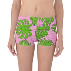 Leaves Tropical Plant Green Garden Boyleg Bikini Bottoms by Simbadda