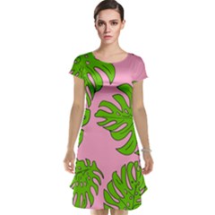 Leaves Tropical Plant Green Garden Cap Sleeve Nightdress by Simbadda