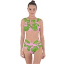 Leaves Tropical Plant Green Garden Bandaged Up Bikini Set  View1