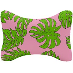 Leaves Tropical Plant Green Garden Seat Head Rest Cushion by Simbadda