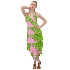 Leaves Tropical Plant Green Garden Layered Bottom Dress