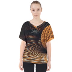 Fractals Fantasy Image Art V-neck Dolman Drape Top by Simbadda