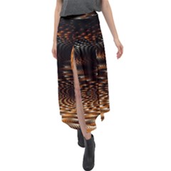 Fractals Fantasy Image Art Velour Split Maxi Skirt