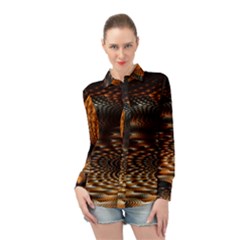 Fractals Fantasy Image Art Long Sleeve Chiffon Shirt