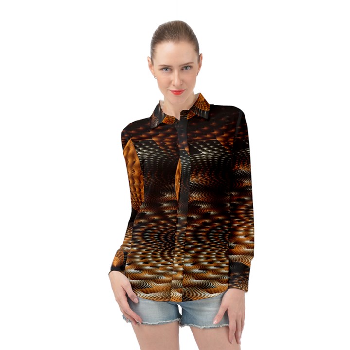 Fractals Fantasy Image Art Long Sleeve Chiffon Shirt