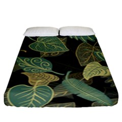 Autumn Fallen Leaves Dried Leaves Fitted Sheet (king Size) by Simbadda