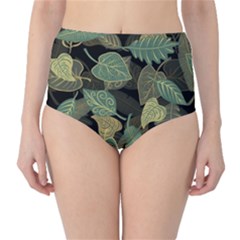 Autumn Fallen Leaves Dried Leaves Classic High-waist Bikini Bottoms by Simbadda