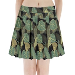 Autumn Fallen Leaves Dried Leaves Pleated Mini Skirt by Simbadda