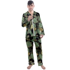 Autumn Fallen Leaves Dried Leaves Men s Satin Pajamas Long Pants Set