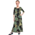 Autumn Fallen Leaves Dried Leaves Kids  Quarter Sleeve Maxi Dress View1