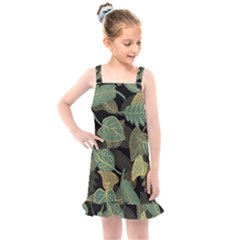 Autumn Fallen Leaves Dried Leaves Kids  Overall Dress by Simbadda