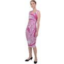 Marble Painting Texture Pattern Pink Sleeveless Pencil Dress View2