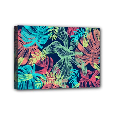 Leaves Tropical Picture Plant Mini Canvas 7  X 5  (stretched) by Simbadda